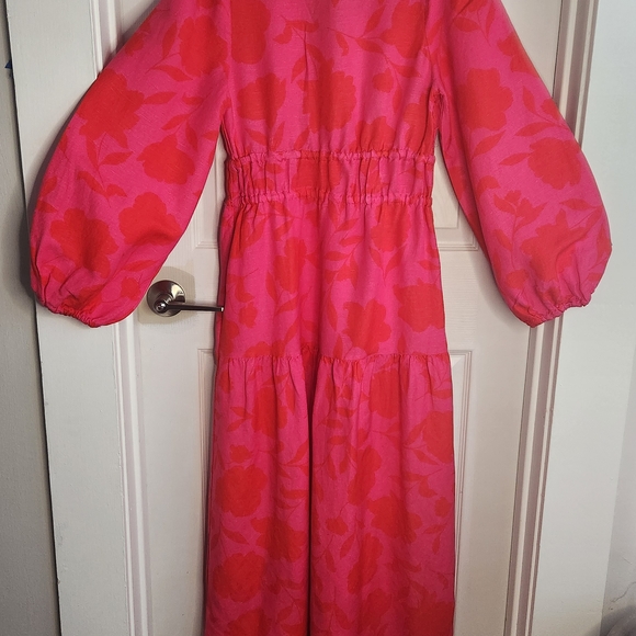 Kate Spade Floral V-Neck Linen Blend Dress - Picture 8 of 9